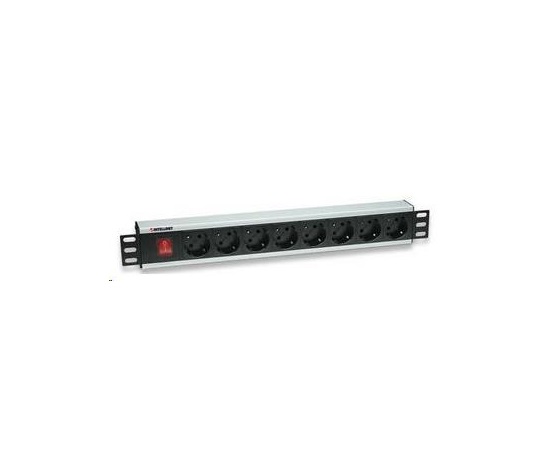 Intellinet 19" Rackmount 8-Way Power Strip - nemecký typ, distribučný panel, 8x DE zásuvka, 3m kábel