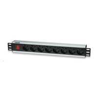 Intellinet 19" Rackmount 8-Way Power Strip - nemecký typ, distribučný panel, 8x DE zásuvka, 3m kábel