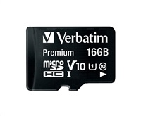 Karta VERBATIM MicroSDHC 16GB Premium, U1 + SD adaptér