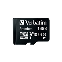 Karta VERBATIM MicroSDHC 16GB Premium, U1 + SD adaptér