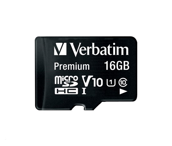 Karta VERBATIM MicroSDHC 16GB Premium, U1 + SD adaptér