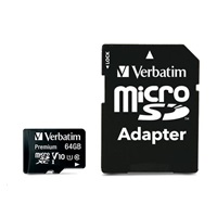 VERBATIM MicroSDXC karta 64GB Premium, U1 + adaptér