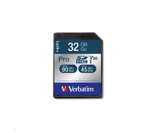 VERBATIM SDHC karta 32GB Pro, U3, V30