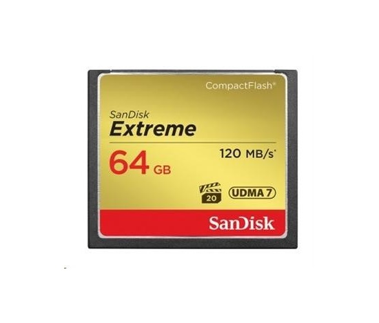 SanDisk Compact Flash 64GB Extreme (R:120/W:85 MB/s) UDMA7