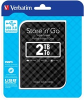 VERBATIM HDD 2.5" 2TB Store 'n' Go Portable Hard Drive USB 3.0, Black GEN II