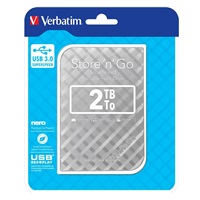 VERBATIM HDD 2.5" 2TB prenosný pevný disk Store ‘n‘ Go USB 3.0, Silver GEN II