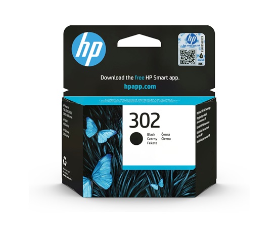 Originálna čierna atramentová kazeta HP 302, , F6U66AE (190 strán)