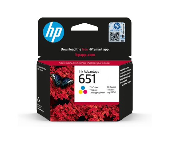 Trojfarebná originálna atramentová kazeta HP 651 Ink Advantage