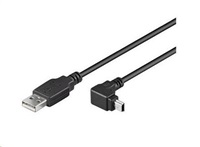 Kábel USB PREMIUMCORD 2.0 Konektor A-Mini B (5pin), uhlový 1,8 m