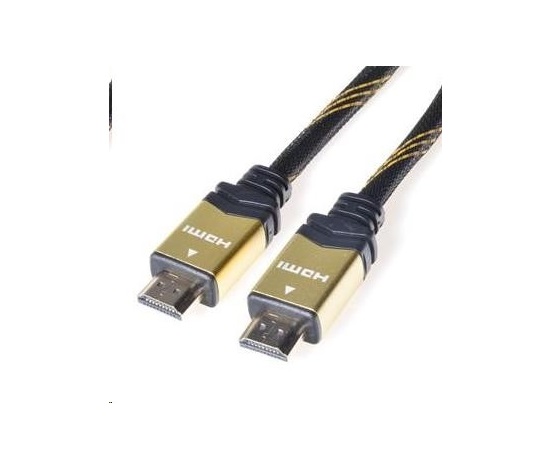 PREMIUMCORD Gold HDMI High Speed + Ethernet kábel (v1.4), opletené, pozlátené konektory, 1 m