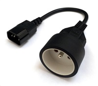 Redukce pro UPS (IEC320-C14) - FR zásuvka (CEE7/5), 30cm