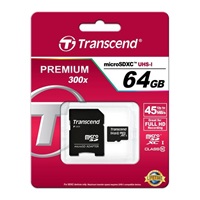 Karta TRANSCEND MicroSDXC 64 GB Class 10, UHS-I (45 MB/s)