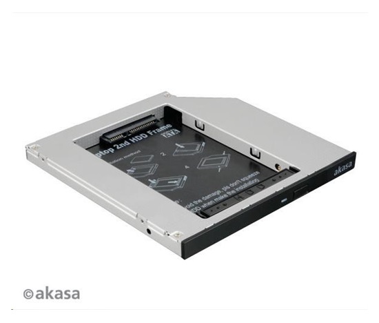 AKASA HDD box N.Stor S9, 2.5" SATA HDD/SSD v šachte pre optickú jednotku SATA (výška HDD do 9,5 mm)