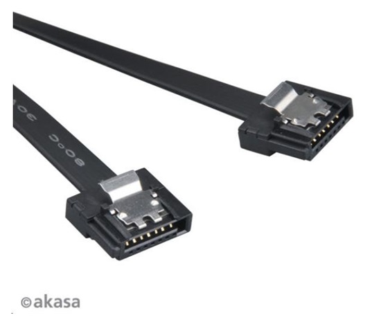 AKASA Super tenký dátový kábel SATA3 pre HDD, SSD a optické mechaniky, čierny, 15 cm