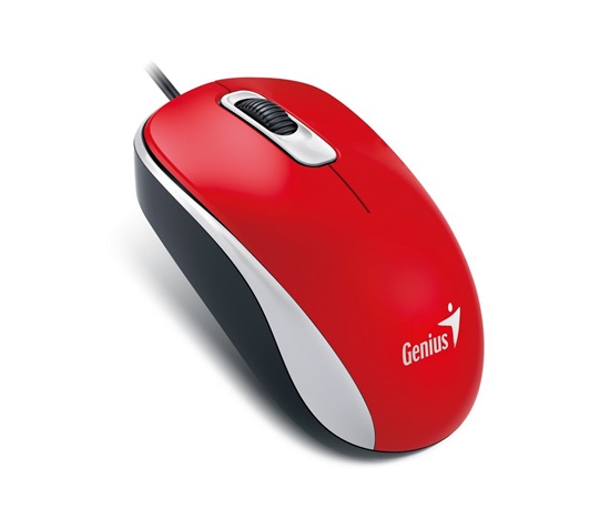 Myš GENIUS DX-110, drôtová, 1000 dpi, USB, červená