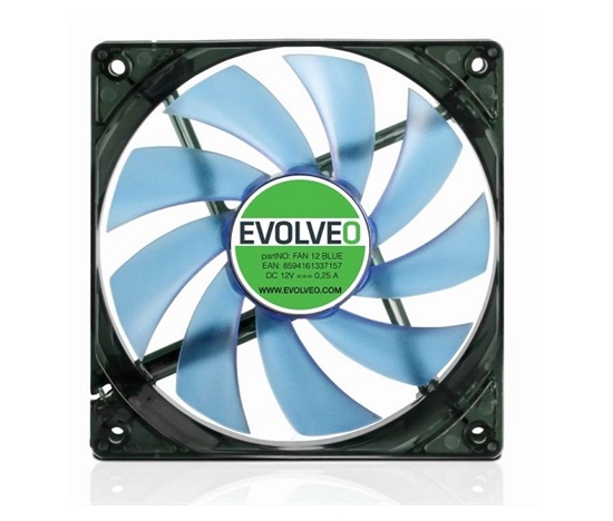 EVOLVEO 12L1BL ventilátor 120mm, 4 LED modré, 3pin