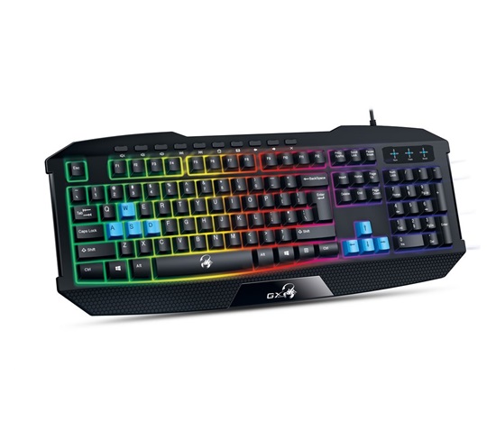 GENIUS klávesnice GX GAMING K-215 / herní, drátová, podsvícená/ USB/ černá/ CZ+SK layout