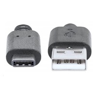MANHATTAN USB kábel 2.0 C, C samec / A samec, 1 m, čierna