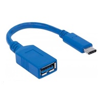 MANHATTAN USB kábel 2.0 A - USB 3.1 C (F/M), modrá