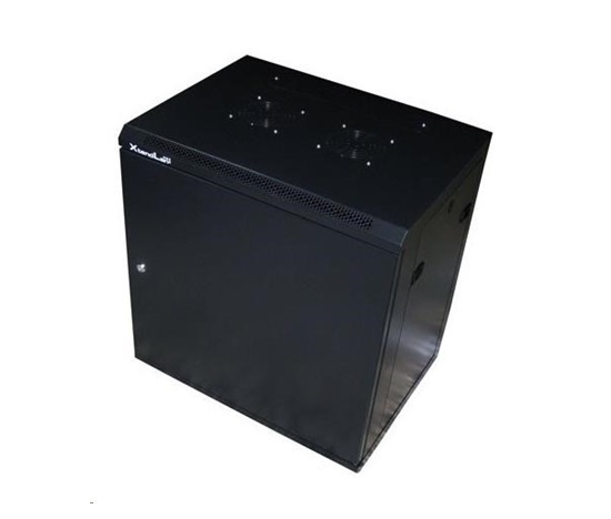 XtendLan 19" nástěnný rozvaděč 22U 600x450, nosnost 60kg, plné dveře, svařený, proti vykradení,černý