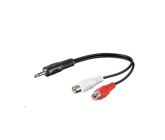 PREMIUMCORD Audio kábel 3,5 mm Jack - 2x Cinch 20 cm (M/F, stereo)