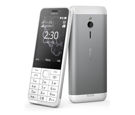 Nokia 230 Dual SIM, strieborná