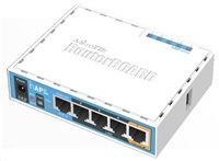 MikroTik hAP ac lite, 650MHz CPU, 64MB RAM, 5x LAN, 2.4 + 5GHz Wi-Fi 802.11b/g/n/ac, vrátane. L4