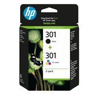 HP 301 Ink Cartridge Combo 2-Pack, N9J72AE (190 / 165 pages)