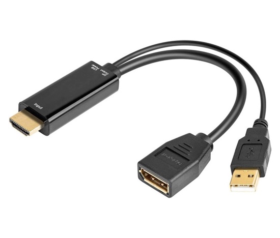 Adaptér PREMIUMCORD HDMI na DisplayPort s napájacím zdrojom