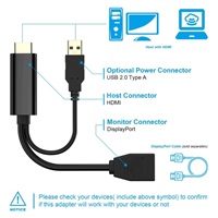Adaptér PREMIUMCORD HDMI na DisplayPort s napájacím zdrojom
