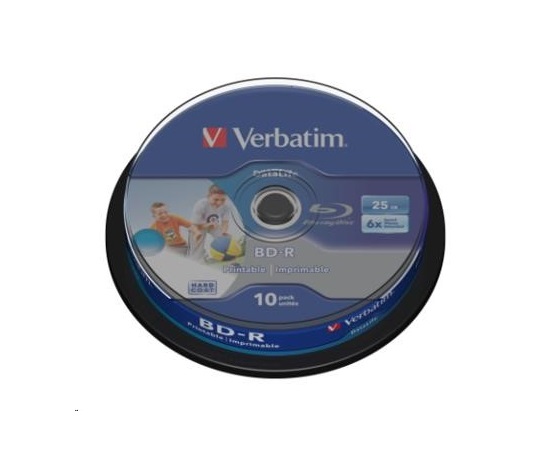 VERBATIM BD-R SL Datalife (10-pack)Blu-Ray/Spindle/6x/25GB Wide Printable