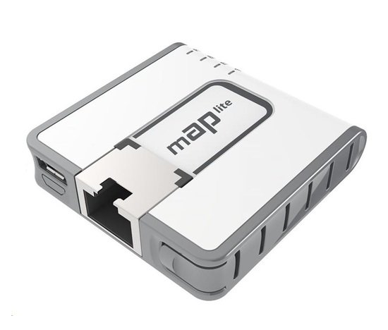 MikroTik RouterBOARD mAP lite, 650MHz CPU, 64MB RAM, 1x LAN, 2.4GHz Wi-Fi, 802.11b/g/n, vrátane. Licencia L4