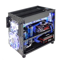 THERMALTAKE X2, mATX Cube Case, black, bez zdroje, ventilátory, prosklený bok, USB 3.0