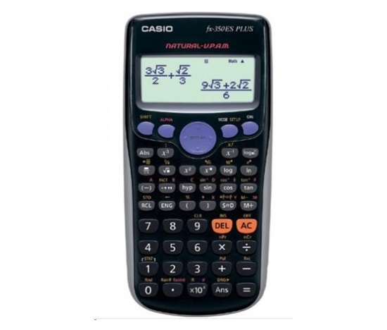 CASIO kalkulačka FX 350 ES PLUS, černá, školní, dvanáctimístná