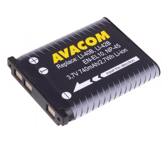 AVACOM Olympus Li-40B, Li-42B, Fujifilm NP-45, Nikon EN-EL10 Li-ion 3.7V 740mAh 2.7Wh
