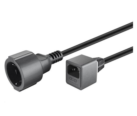 Predlžovací kábel PREMIUMCORD 230V s konektorom EURO C14 (pripojenie IEC) , 20 cm