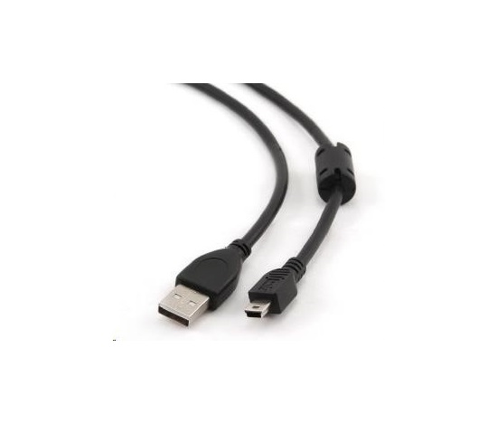Kábel USB GEMBIRD 2.0 A-Mini B (5pin) kábel, HQ s feritovým jadrom, 1,8 m, čierny
