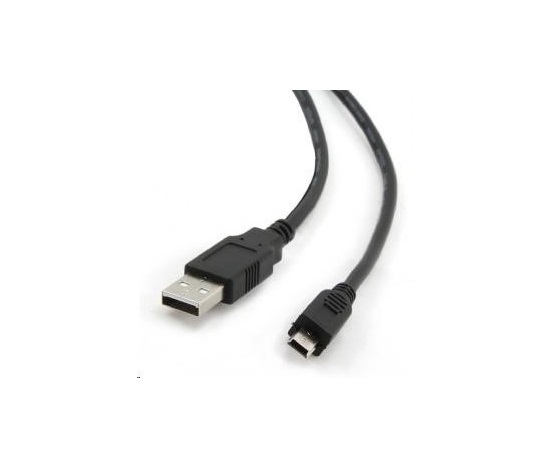 Kábel USB GEMBIRD 2.0 Prepojenie A-Mini B (5pin), pozlátené kontakty, 1,8 m, čierne
