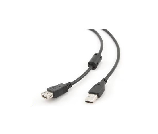 Kábel USB GEMBIRD 2.0 A-A predĺženie 4,5 m (čierne, HQ s feritovým jadrom)