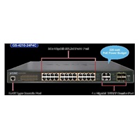 Planet GS-4210-24PL4C PoE+ switch 28x 1000Base-T, 4x SFP, 802.3at do 440 W, VLAN, SNMPv3/WEB