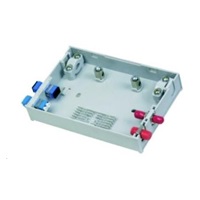 Optický mini rack, 4 porty, 1x priechodný kábel, 6 zväzkov, ST/SC/Duplex LC/pigtail, krok/priechodný