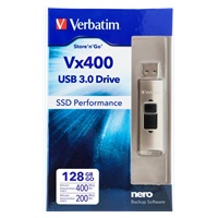 VERBATIM Flash disk 128 GB Store ‘n‘ Go, SSD Vx400, USB 3.0, strieborná