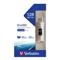 VERBATIM Flash disk 128 GB Store ‘n‘ Go, SSD Vx400, USB 3.0, strieborná