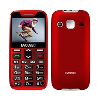 EVOLVEO EasyPhone XD, mobilní telefon pro seniory s nabíjecím stojánkem (červená barva)