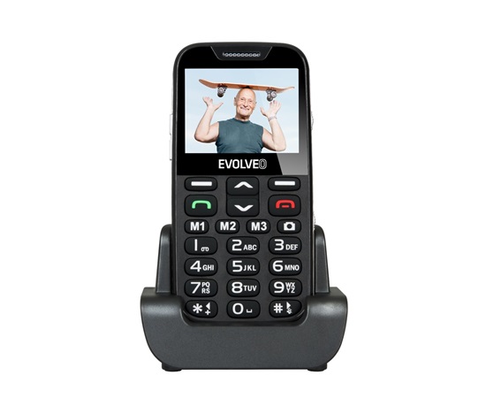 EVOLVEO EasyPhone XD, mobilný telefón pre seniorov s nabíjacím stojanom (čierny)
