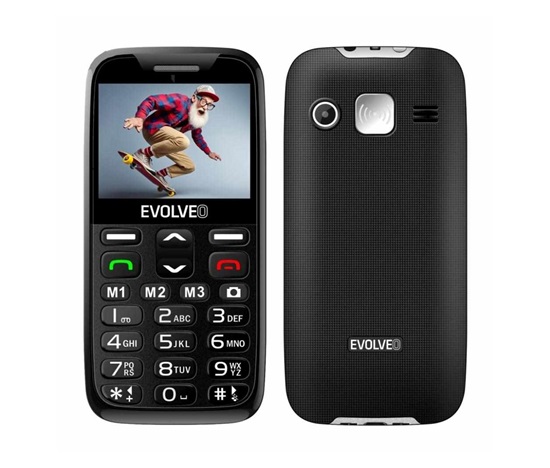 EVOLVEO EasyPhone XD, mobilný telefón pre seniorov s nabíjacím stojanom (čierny)