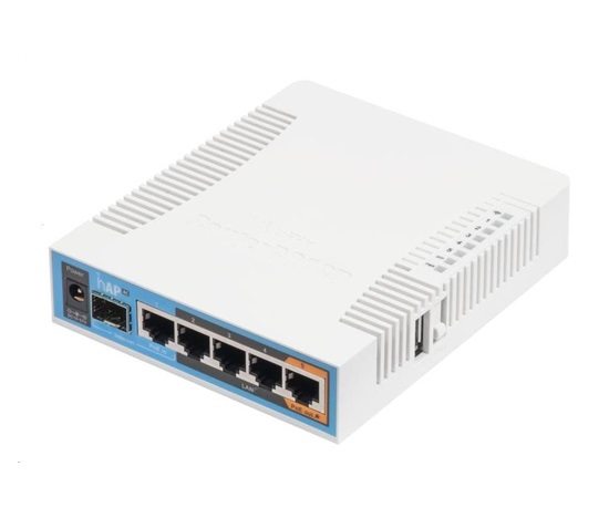 MikroTik hAP ac, 720MHz CPU, 128MB RAM, 5x LAN, 2.4+5GHz,Wi-Fi 802.11b/g/n/ac, SFP slot, vrátane. L4