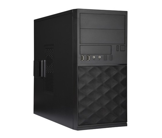 V skrinke WIN EFS052, 2x USB 3.0 + 2x USB 2.0, Mini Tower, bez zdroja napájania, čierna