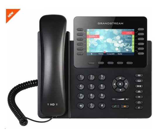 Grandstream GXP2170 [telefón VoIP - 6xSIP účet, HD audio, 5prog.tl.+48 predvolieb, bluetooth, EHS, farebný LCD displej, 2x GLAN]