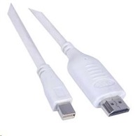 Kábel PREMIUMCORD Mini DisplayPort - HDMI 3 m, biely